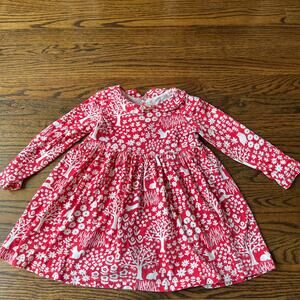 Winter Water Factory Girl's Woodland Creature Collared Forest Floral Dress - 3T